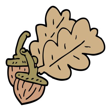 çizgi film doodle meşe palamudu illüstrasyon