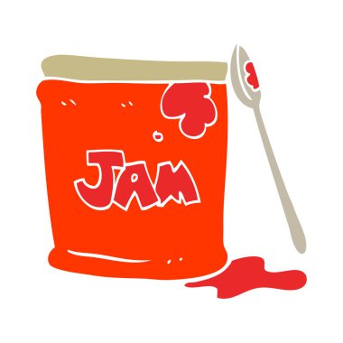 düz renk illüstrasyon, reçel kavanozu