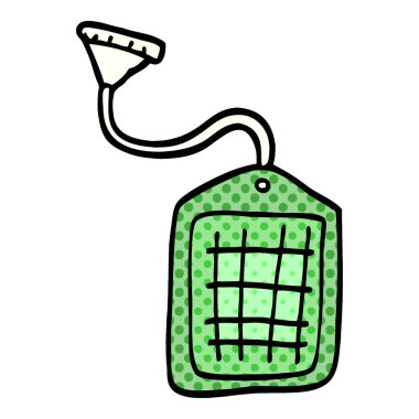 çizgi film doodle yeşil çay dize çanta