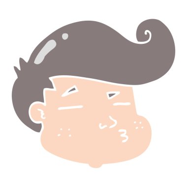 düz renk tarzı çizgi film çocuğun yüzünü