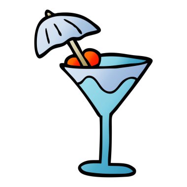çizgi film doodle martini içki