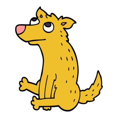 çizgi film doodle köpek oturma