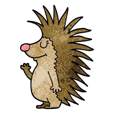 çizgi film doodle dikenli kirpi