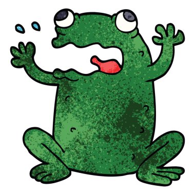 çizgi film doodle geğirme kurbağa