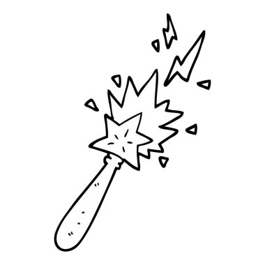 siyah beyaz çizgi film sihirli değnek