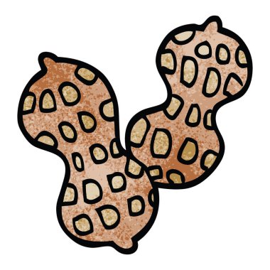 çizgi film doodle fıstık beyaz arka plan üzerinde