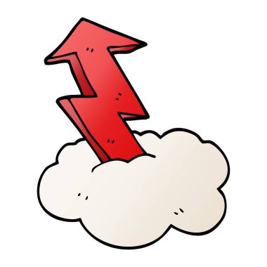 çizgi film doodle büyüme ok