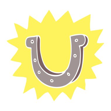 çizgi film doodle şanslı at nalı