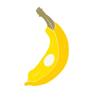 muz düz renkli çizimi