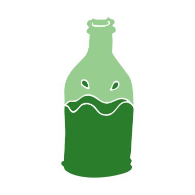 çizgi film doodle yeşil şişe