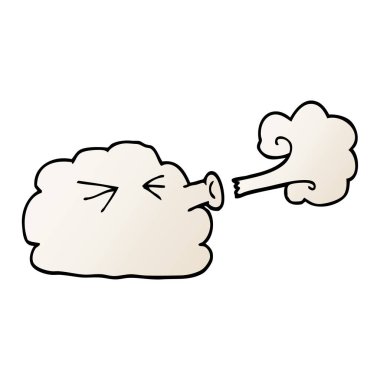 bir fırtına üfleme karikatür doodle bulut