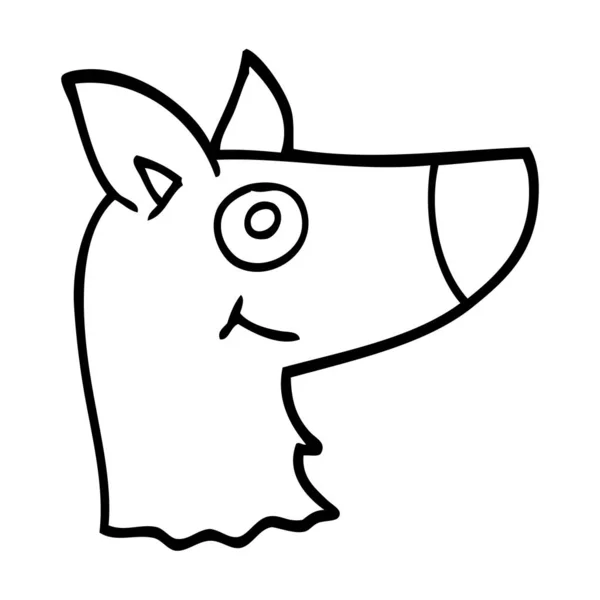 Лінія Малювання Мультфільм Щасливий Собака — стоковий вектор