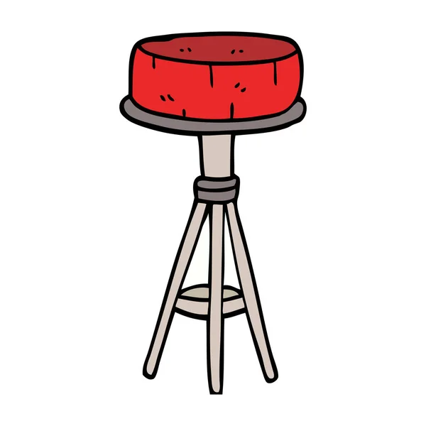 Dessin Animé Doodle Tabouret Petit Déjeuner — Image vectorielle