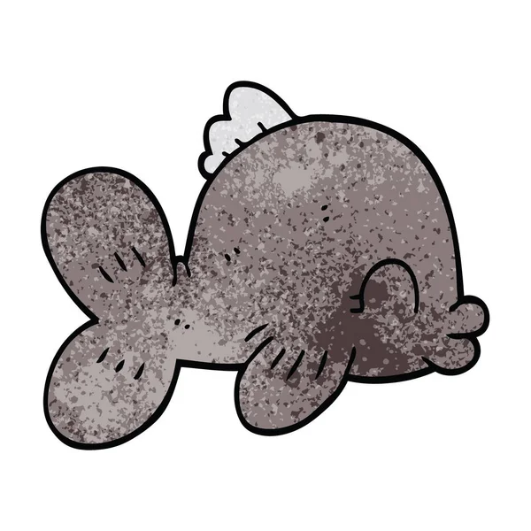 Funny Cartoon Doodle Ryba — Stockový vektor