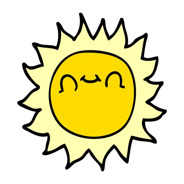 Desenho Animado Doodle Sol Vetor Ilustração —  Vetores de Stock