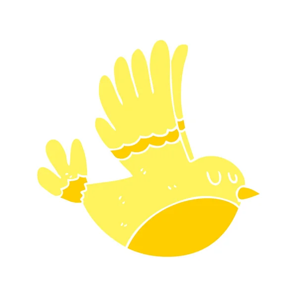 Illustration Couleur Plate Oiseau Volant — Image vectorielle