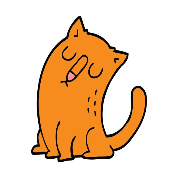 Dessin Animé Gribouiller Drôle Chat — Image vectorielle