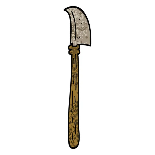 Grunge Textured Illustration Cartoon Dagger — стоковый вектор