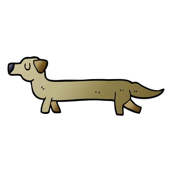 Desenho Animado Doodle Dachshund Vetor Ilustração —  Vetores de Stock