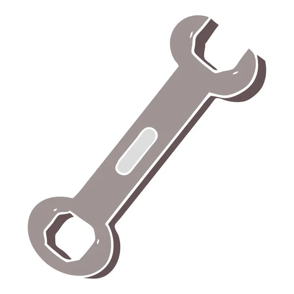 Estilo Cor Plana Desenho Animado Spanner — Vetor de Stock