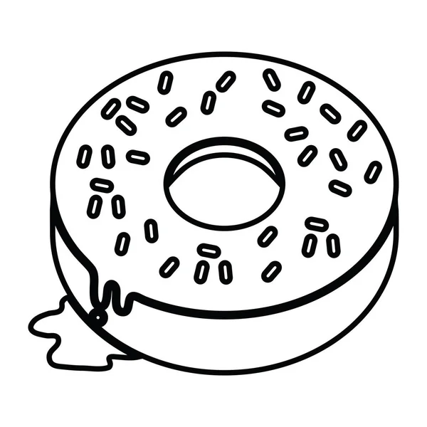 Ícone Vetor Ilustração Saboroso Donut Gelado — Vetor de Stock