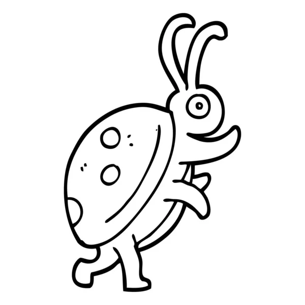 Çizim Karikatür Uğur Böceği — Stok Vektör
