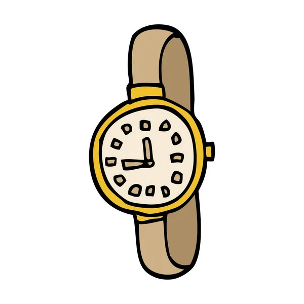 Dibujos Animados Garabato Reloj Pulsera — Archivo Imágenes Vectoriales