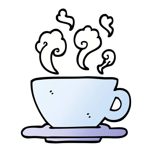 Vector Gradient Illustration Cartoon Cup Hot Coffee — Stock Vector