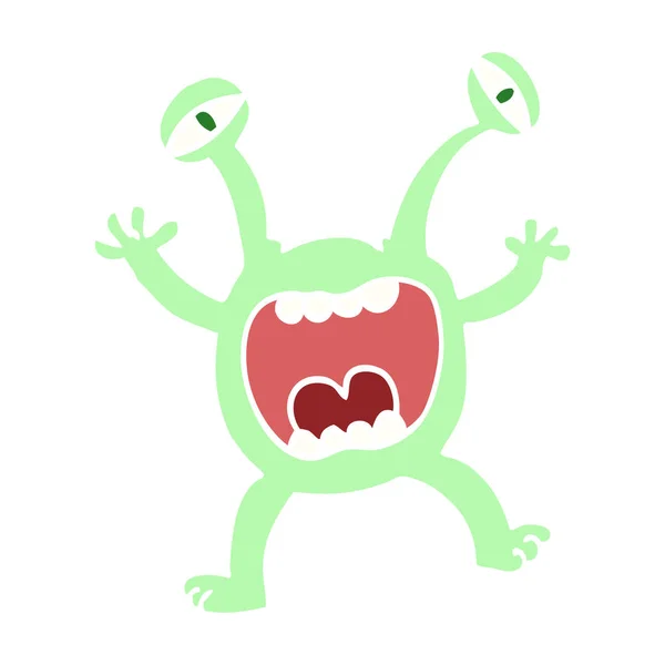 Egale Kleur Illustratie Cartoon Monster — Stockvector