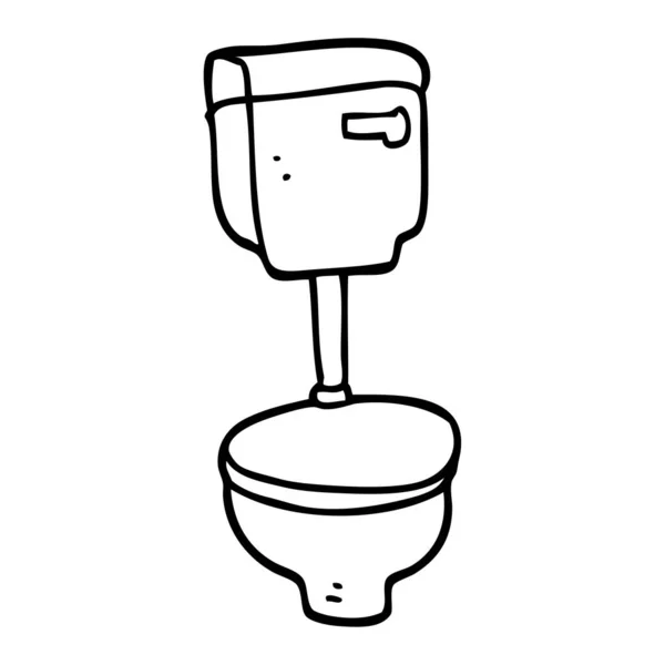 Lijntekening Cartoon Afgesloten Toilet — Stockvector