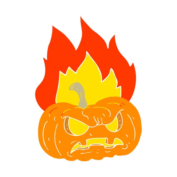 Illustration Couleur Plate Citrouille Halloween — Image vectorielle