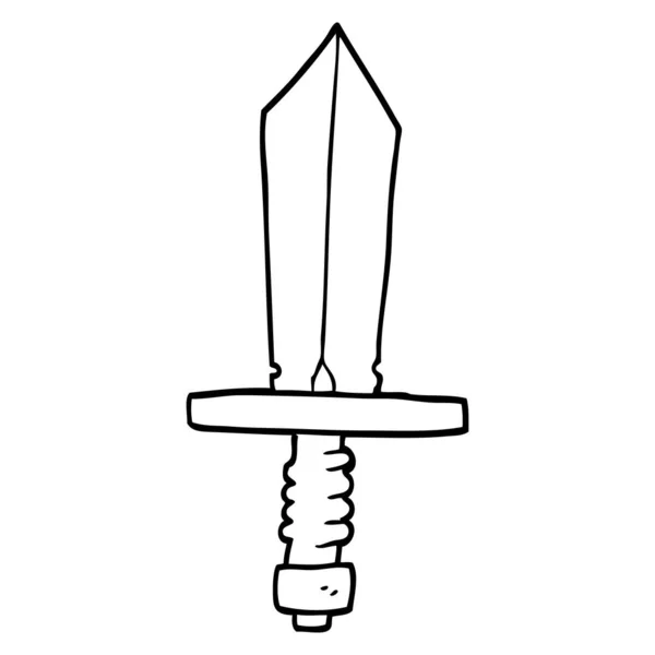Kreslení Čar Kreslených Starý Bronzový Meč — Stockový vektor