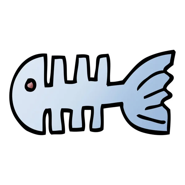 漫画の落書きの魚の骨 — ストックベクタ
