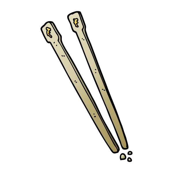 Κινούμενα Σχέδια Ξύλινων Chopsticks Doodle — Διανυσματικό Αρχείο