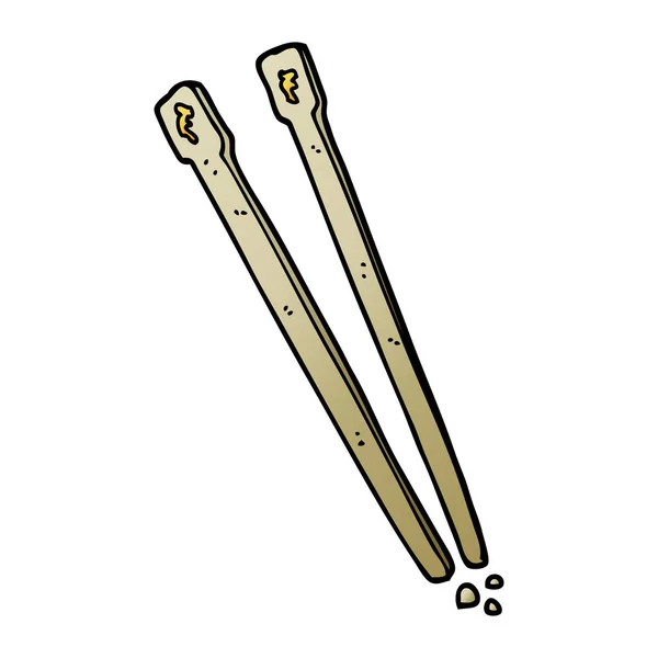 Cartoon Doodle Bacchette Legno — Vettoriale Stock