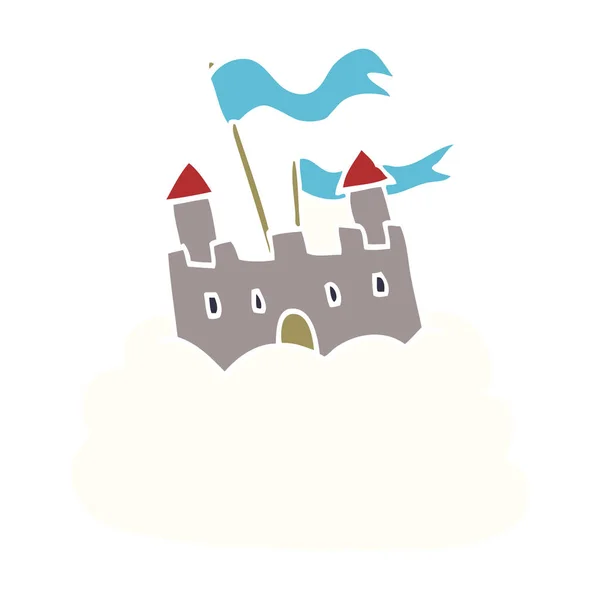 Cartoon Doodle Castle Cloud — Stock Vector
