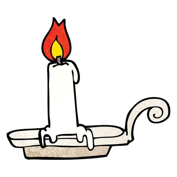 Cartoon Doodle Burning Candle — Stock Vector