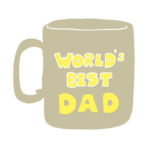 Mondes Meilleur Papa Tasse — Image vectorielle