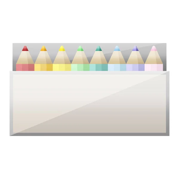Balení Barevné Tužky Grafický Vektorový Obrázek Ikony — Stockový vektor