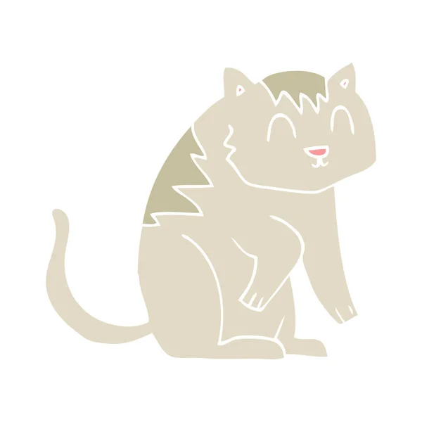 Плоская Цветная Иллюстрация Кота — стоковый вектор