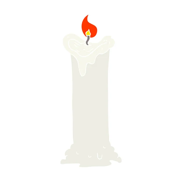 Flachfarbige Illustration Einer Gruseligen Kerze — Stockvektor