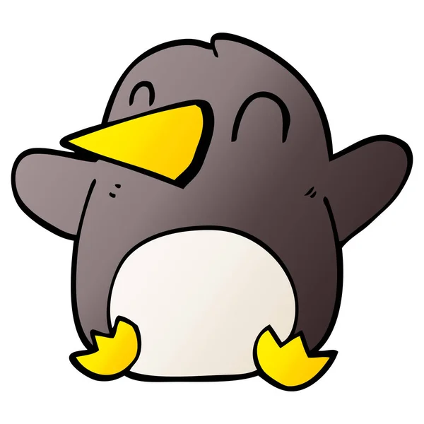 Dibujos Animados Doodle Bailando Pingüino — Archivo Imágenes Vectoriales