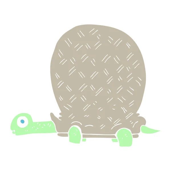 Flat Color Illustration Tortoise — Stock Vector