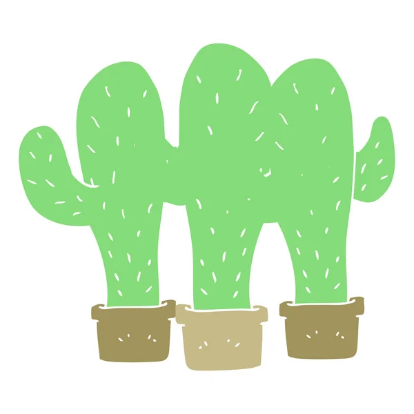 Platt Färg Illustration Cactus — Stock vektor