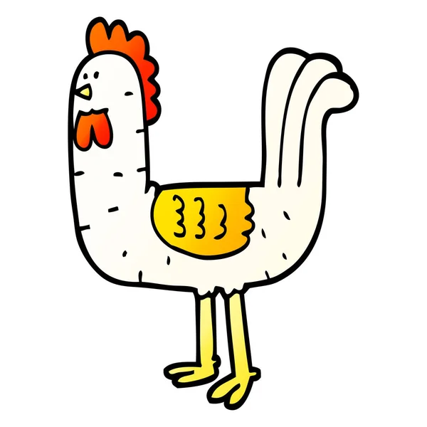 Vettoriale Gradiente Illustrazione Cartone Animato Gallo — Vettoriale Stock