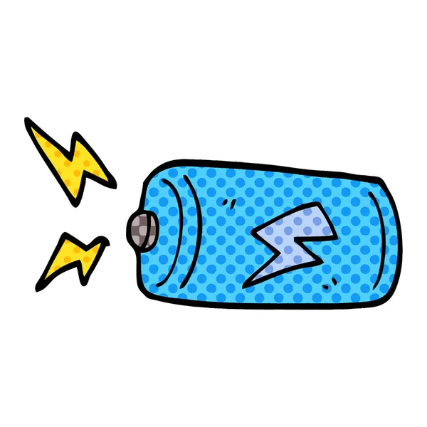 Illustration Batterie Gribouillage Dessin Animé — Image vectorielle