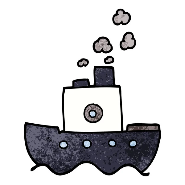 Cartoon Doodle Steam Boat — Stock Vector