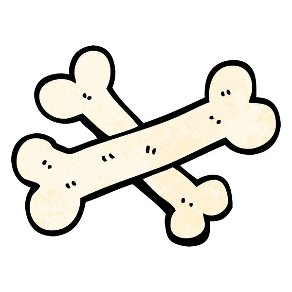 Crossed Bones Grunge Textured Illustration Cartoon — Stock Vector