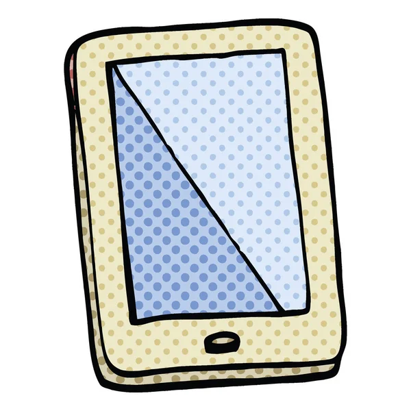 Comic Book Stijl Cartoon Computer Tablet — Stockvector