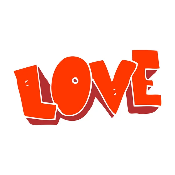 Platt Färg Bild Symbolen För Kärlek — Stock vektor